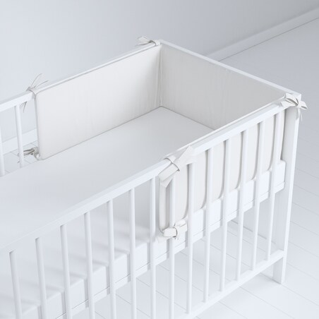 Ochraniacz do łóżeczka, biały, 180x30cm, Happiness