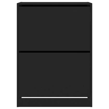 vidaXL Szafka na buty z 2 uchylanymi szufladami, czarna, 80x42x108 cm