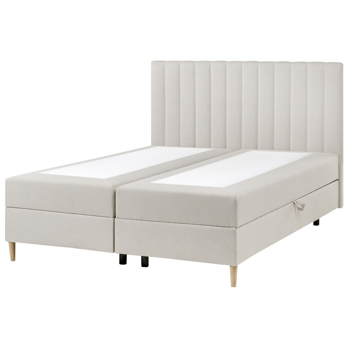 Łóżko kontynentalne z pojemnikiem OFFICER 160 x 200 cm Złamana biel