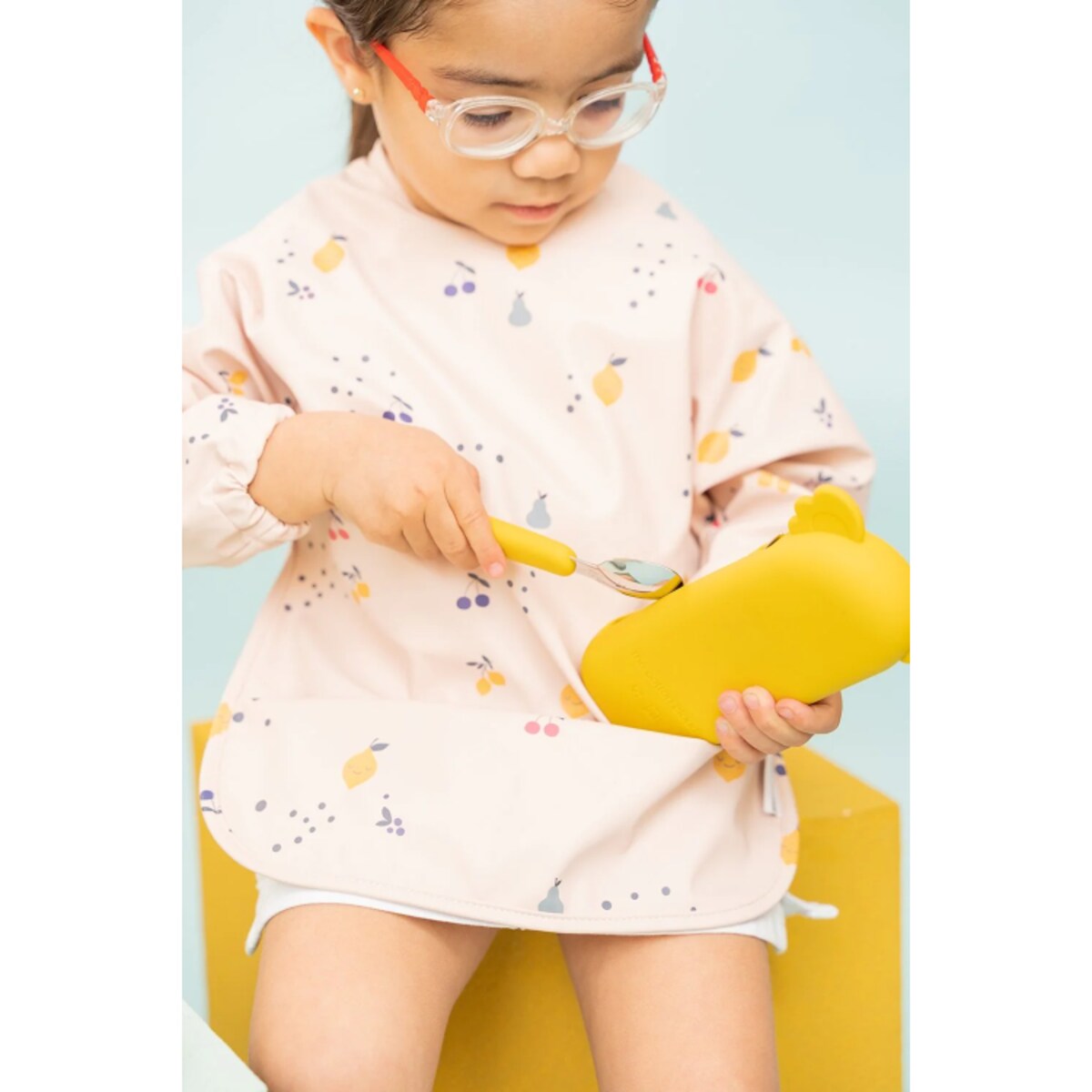 THE COTTON CLOUD sztućce w silikonowym pokrowcu, Koala / Dusty Pink