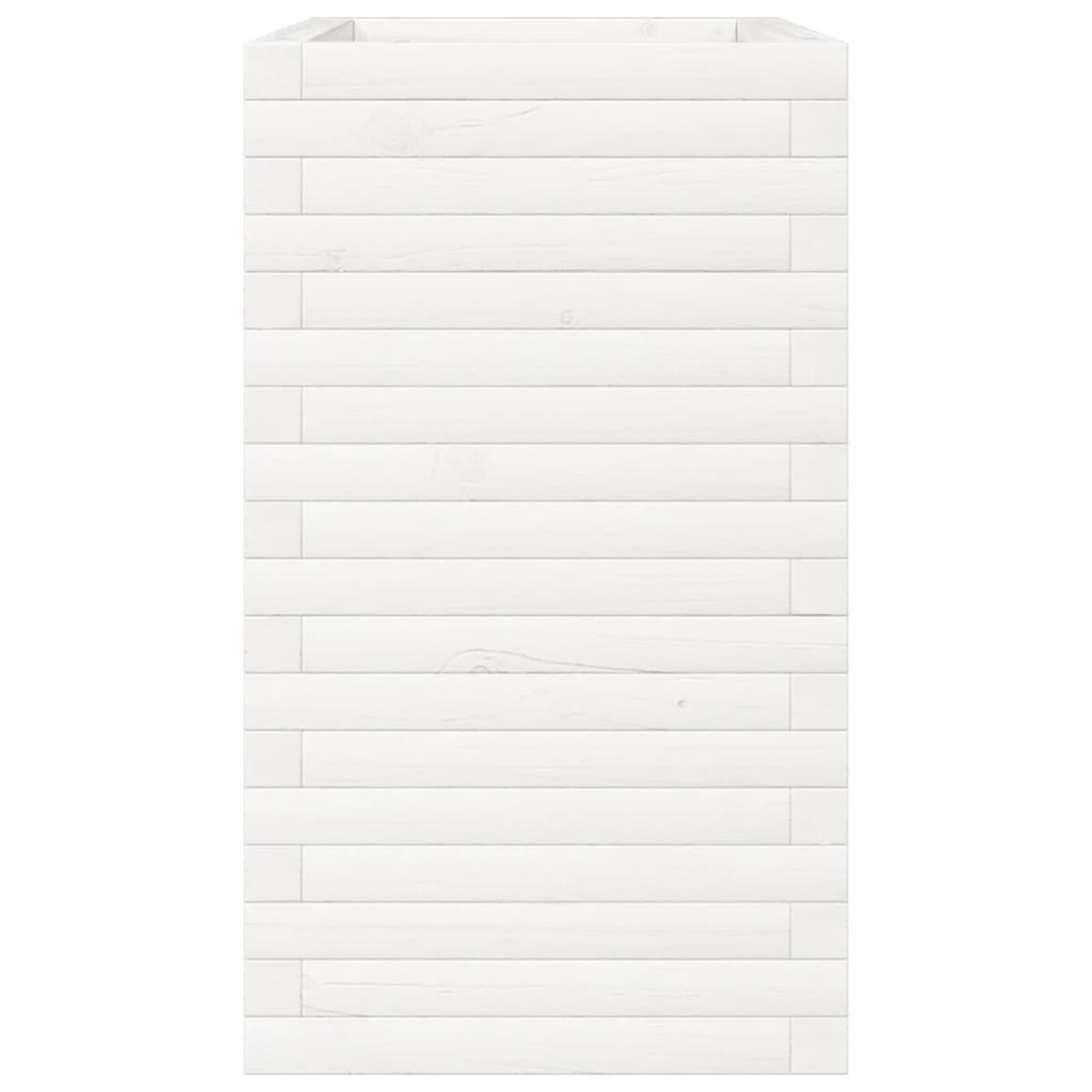 vidaXL Donica ogrodowa, biała, 70x40x68,5 cm, lite drewno sosnowe