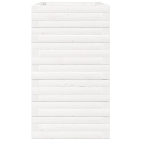 vidaXL Donica ogrodowa, biała, 70x40x68,5 cm, lite drewno sosnowe