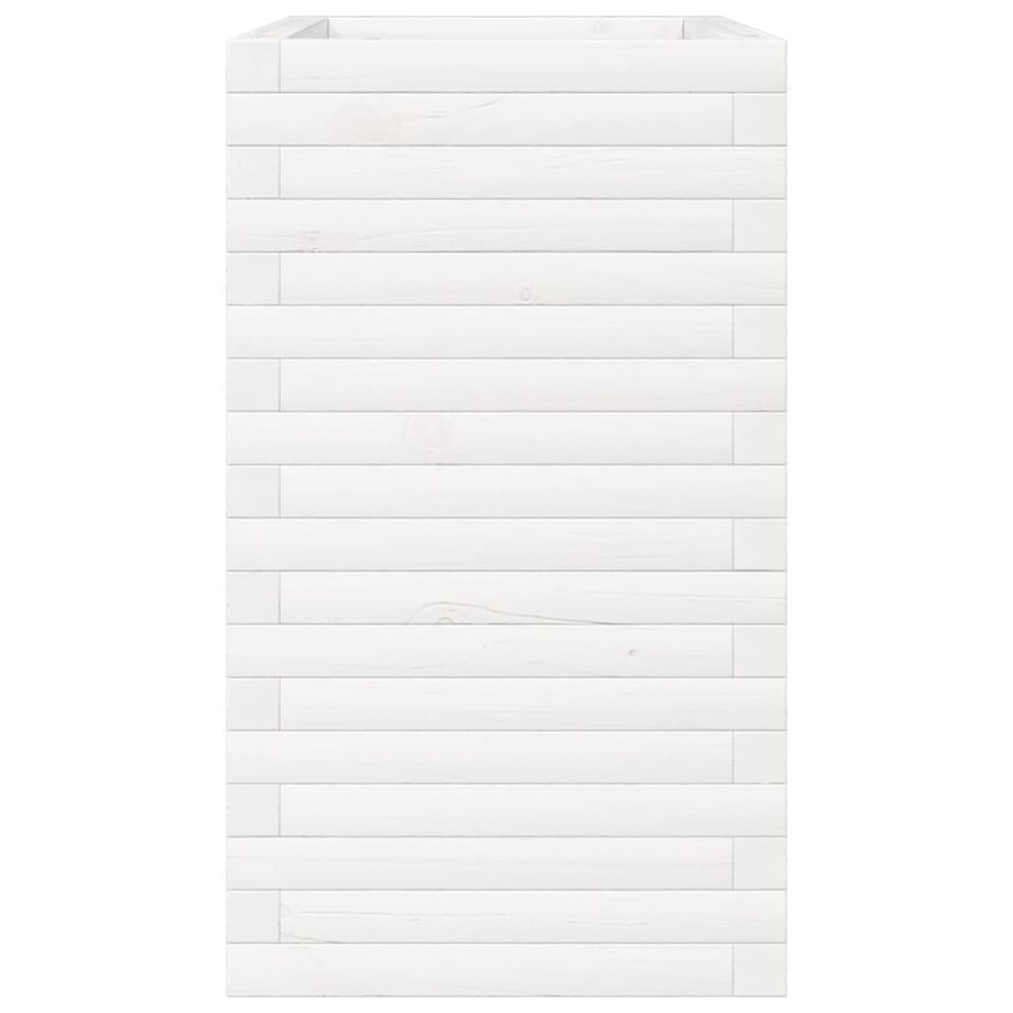 vidaXL Donica ogrodowa, biała, 70x40x68,5 cm, lite drewno sosnowe