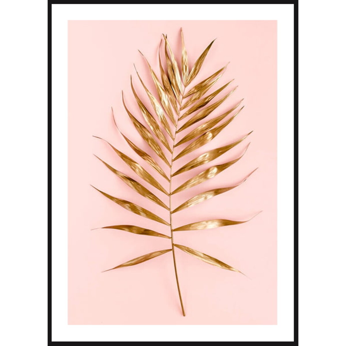 Poster Story, Plakat, Obraz - Złota Gałązka na Różowym Tle, wymiary 21 x 30 cm