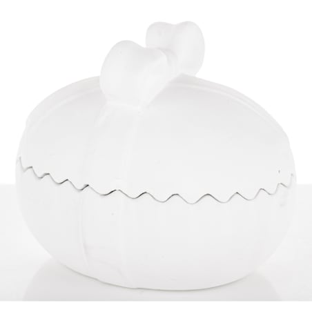 Dekoracja - jajko ceramiczne 13x16x12,5 cm otwierany szary pojemnik