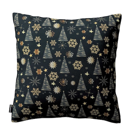 Poszewka Kinga na poduszkę 50x50 złoty wzór na czarnym tle