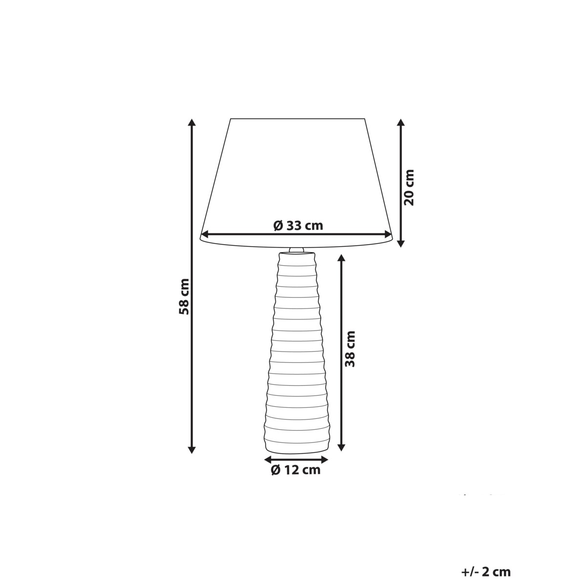 Lampa stołowa ceramiczna srebrna VILNIA