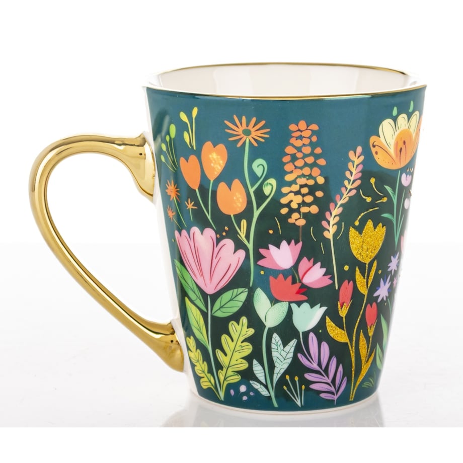 Kubek porcelanowy 300 ml 10x12,5x9 cm BLUMEN-II small wielokolorowy