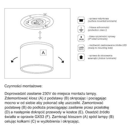 Plafon LAMPA sufitowa SUWA 7075 Shilo natynkowa OPRAWA downlight okrągły biały