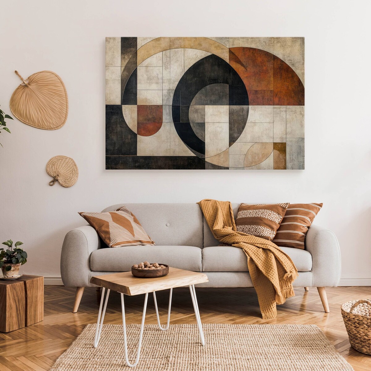 Obraz Ścienny Do Sypialni Kształty Geometryczne Styl Boho Mural 120x80cm