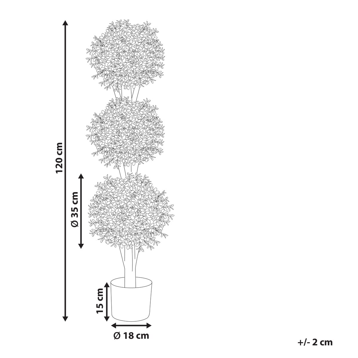 Sztuczna roślina BUXUS BALL TREE 120 cm Zielony