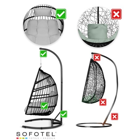 Fotel ogrodowy wiszący huśtawka kosz składany Sofotel Luisiana