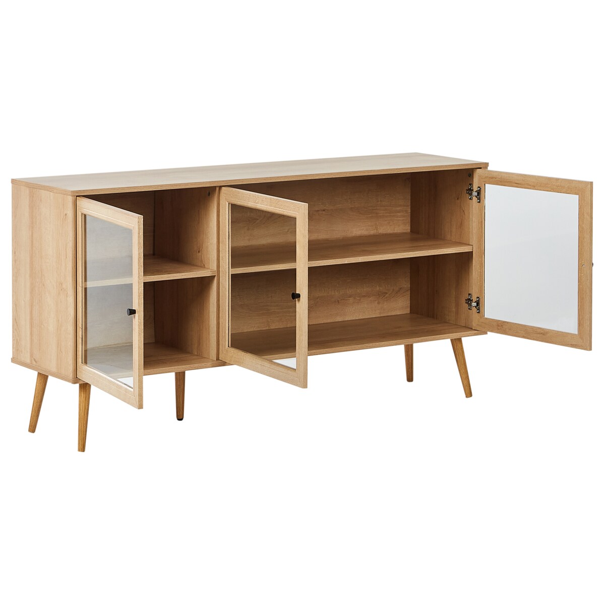 Szafka ze szklanymi drzwiami ALBANY 150 cm Jasnobrązowy