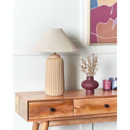 Lampa stołowa ceramiczna beżowa NURIA