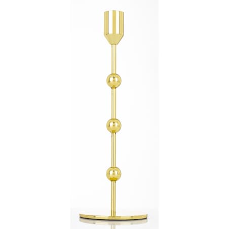Świecznik metalowy złoty 24x8 x8 cm SOTILLE z 3 kulkami