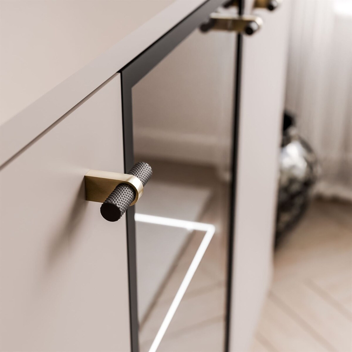 Komoda ELODIE 3D z oświetleniem LED kaszmir