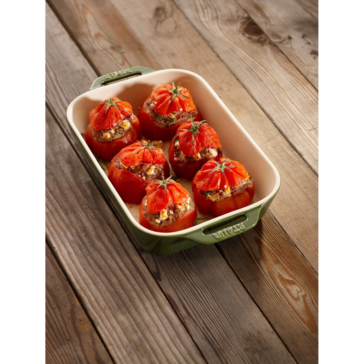 Prostokątny półmisek ceramiczny Staub - 2.4 ltr, Zielony