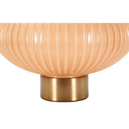Lampa stołowa Perly, kolor perłowy i złoty, szkło, żelazo i tkanina, 33 x 33 x 49 cm, 1 x E27, styl glamour, do salonu i sypialni, Mauro Ferretti