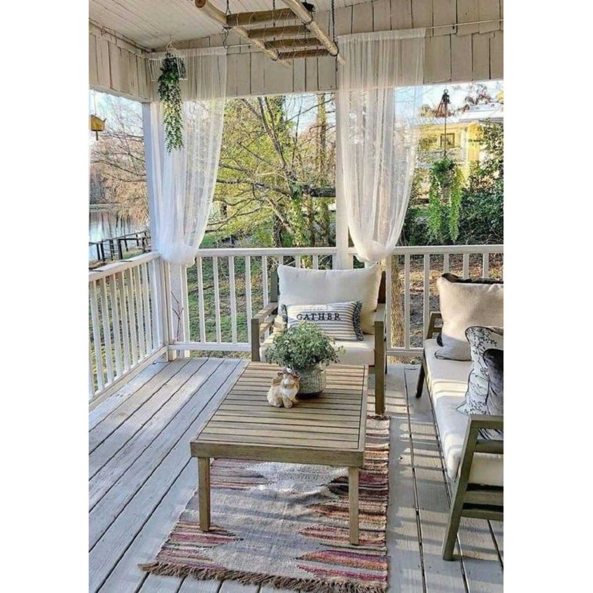 Firany na taras balkon 300x250 cm białe