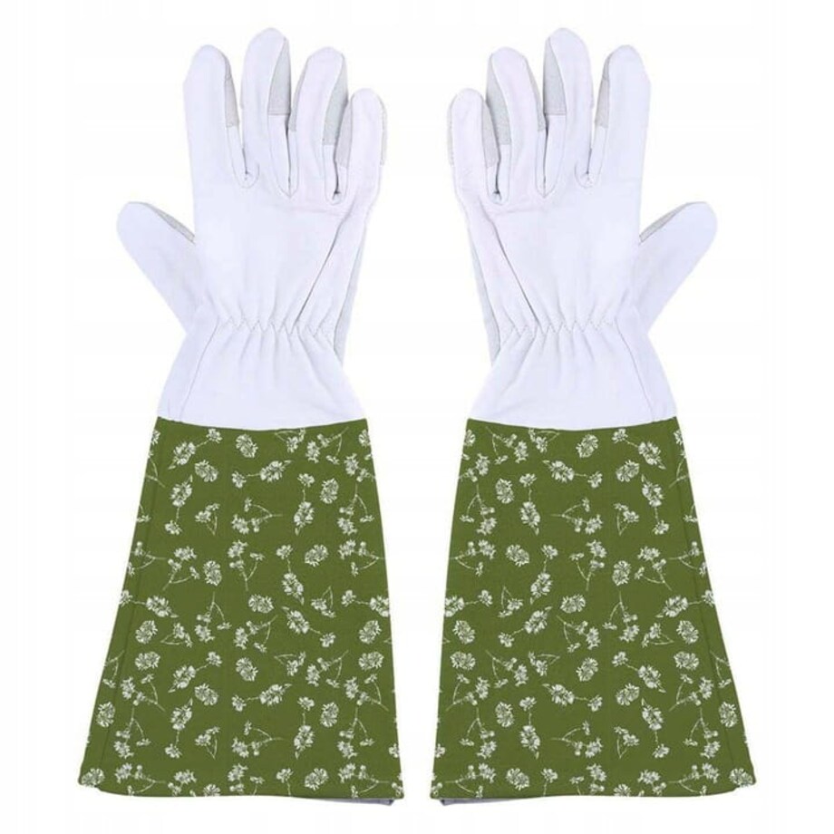 Długie Skórzane Rękawice do Pracy w Ogrodzie Ochronne do Róż