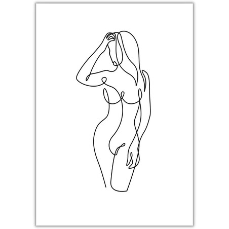 plakat line art female body 4 50x70 cm