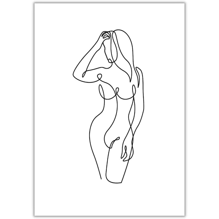 plakat line art female body 4 50x70 cm