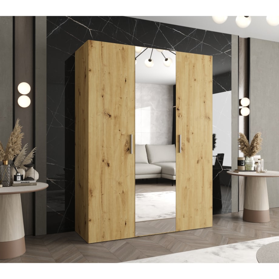 Szafa uchylna otwierana BARI 2 150 wys. 202 cm Artisan + u. Czarny