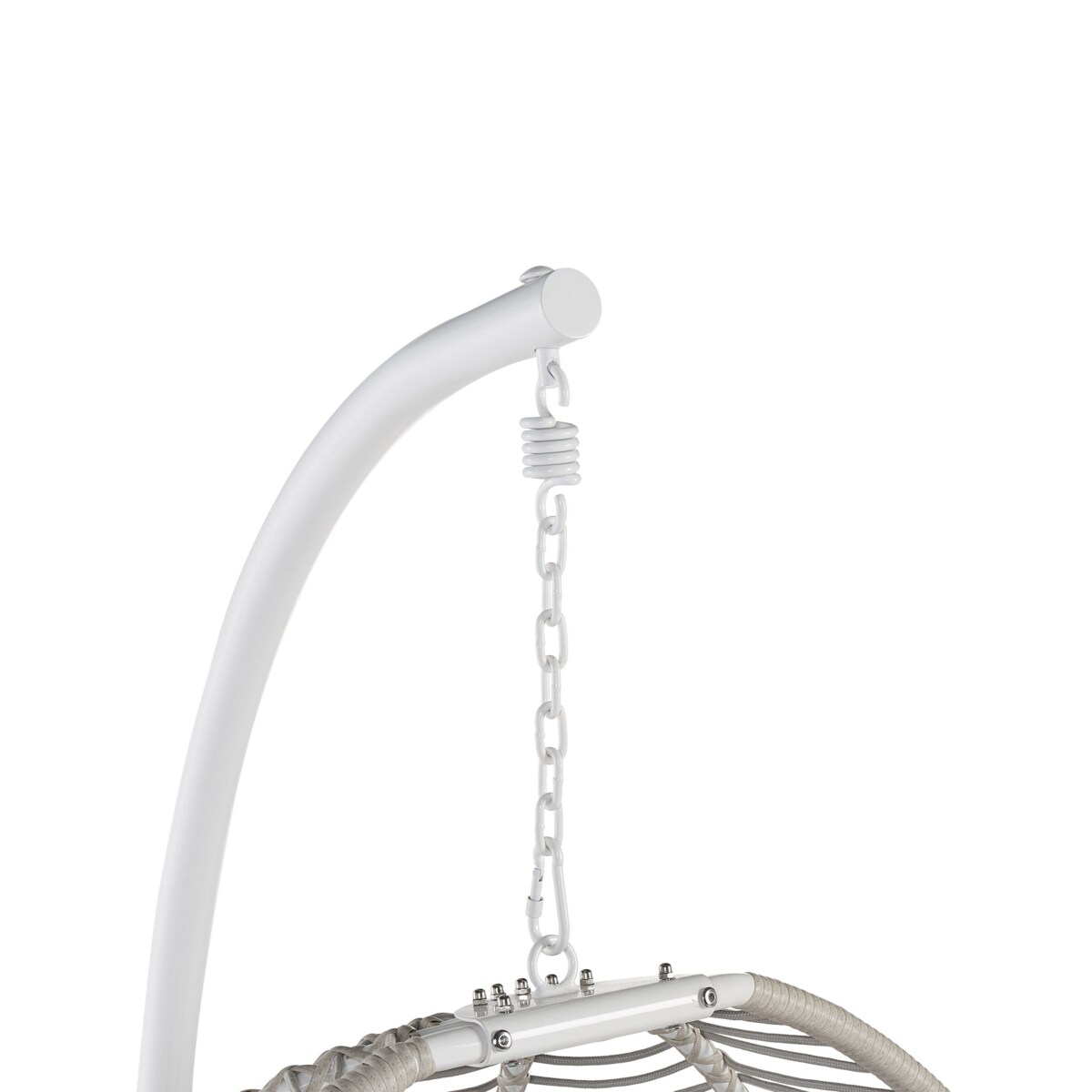 Fotel wiszący ze stojakiem biały ARCO