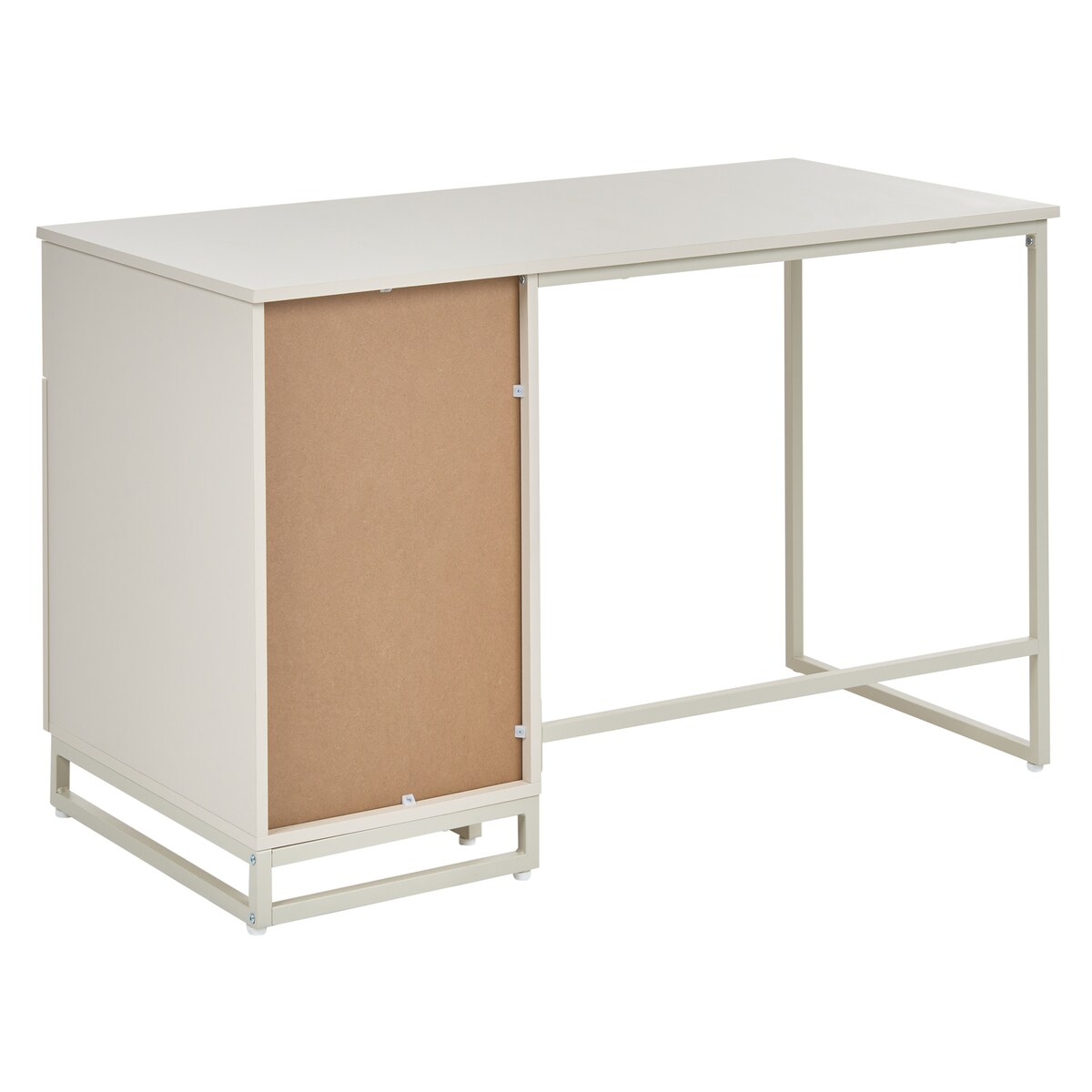 Biurko LEXTON 120 cm 60 cm z szufladami Jasnobeżowy
