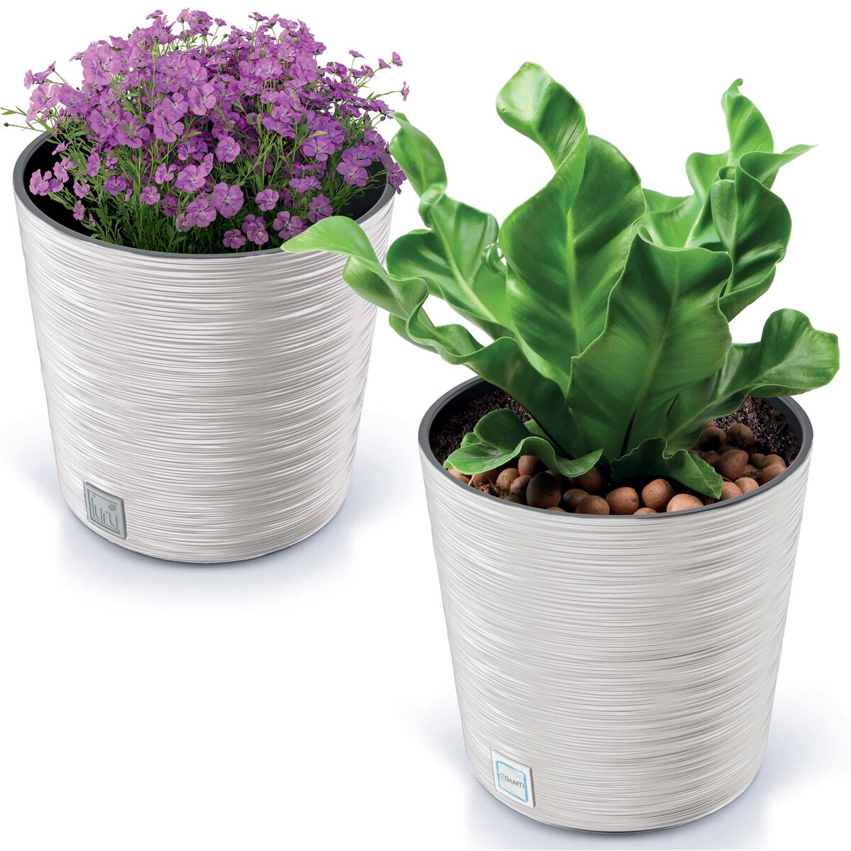 Doniczka Donica Ogrodowa 25/30 Cm Zestaw Na Taras Do Ogrodu Domu Biały