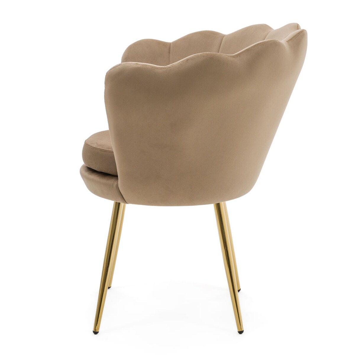 Krzesło muszelka SHELL tapicerowane do salonu jadalni biura welurowe złote