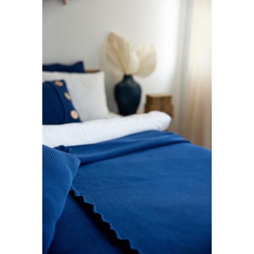 Narzuta klasyczna granatowa, 220 x 240 cm, La Manta