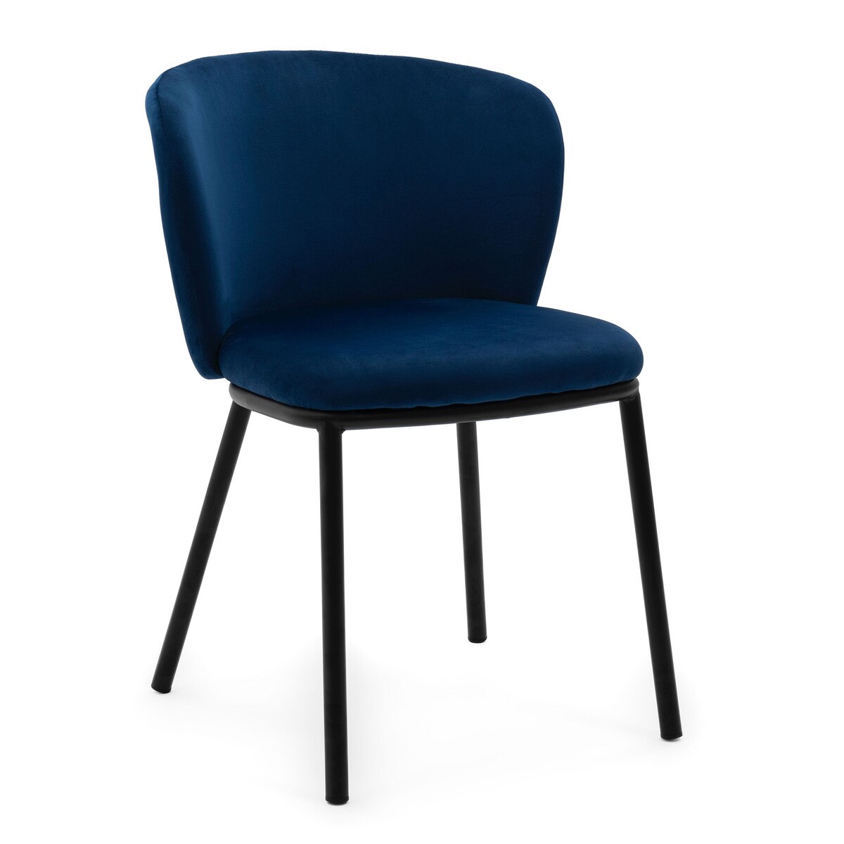 KRZESŁO TAPICEROWANE WELUROWE DO SALONU JADALNI GLAMOUR GRANATOWE BARI