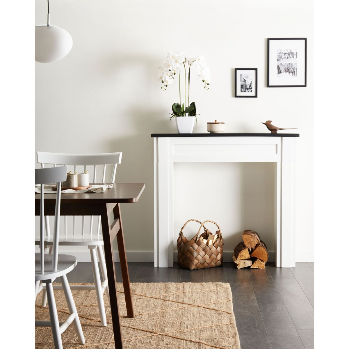 Portal kominkowy BAUDIN Biały