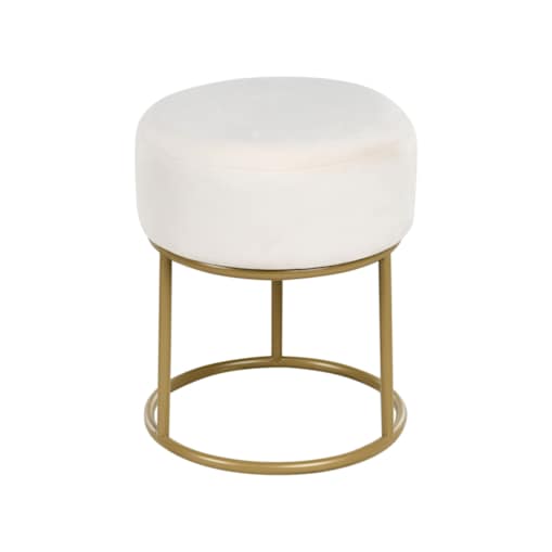 Stołek DELCO Welur Złamana biel
