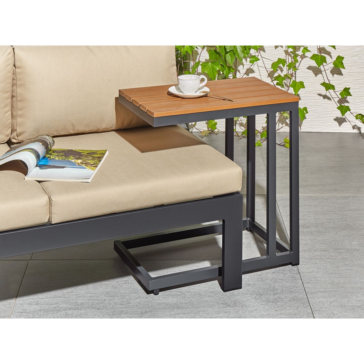 Stół ogrodowy MDF Czarny MESSINA