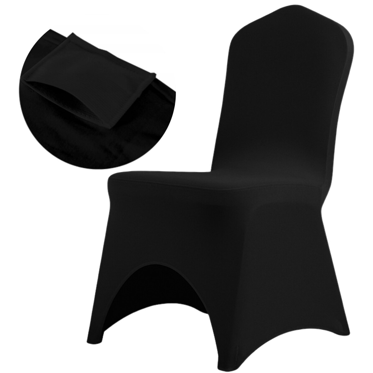 POKROWIEC NA KRZESŁO BANKIETOWE CZARNY ŚLUBNY ŚLUB ELASTYCZNY [21BC]