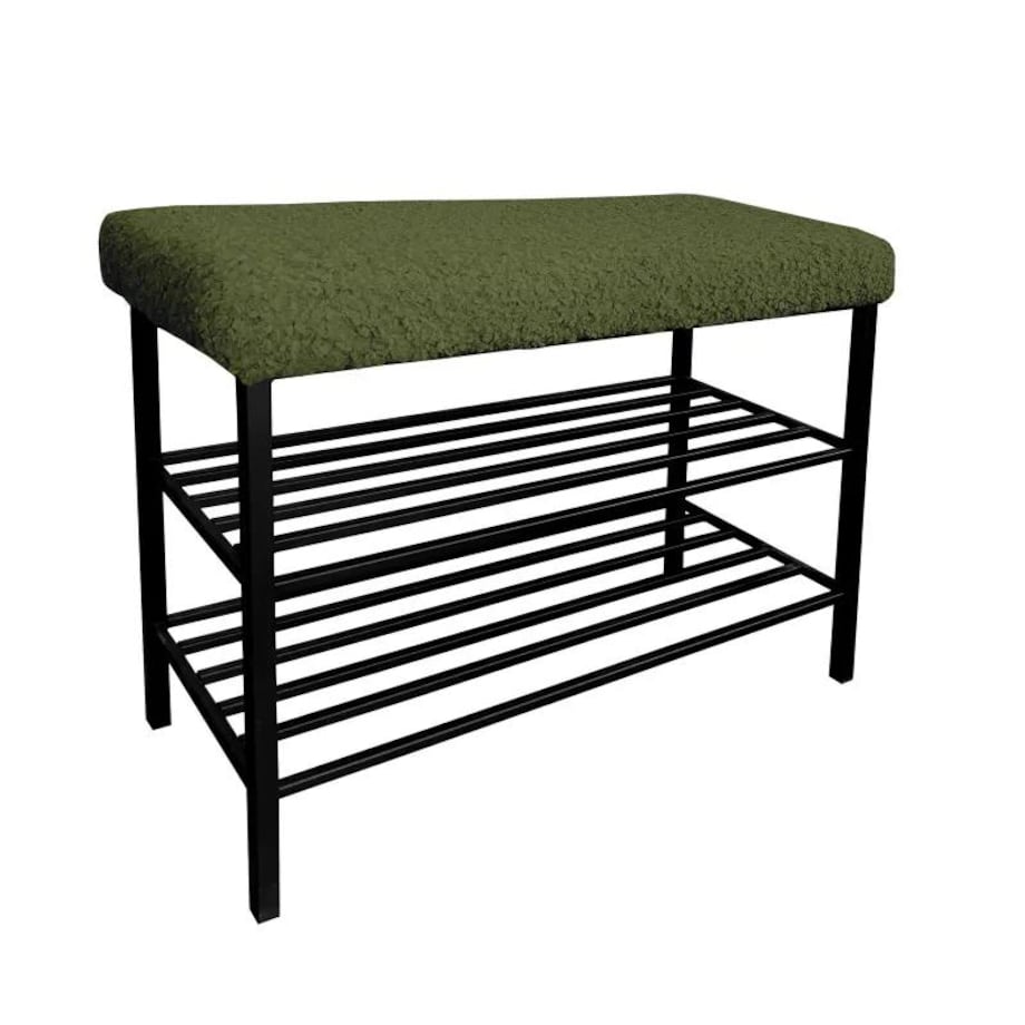 Stojak na buty z siedziskiem GAJA ROLF-14 czarny/oliwkowy