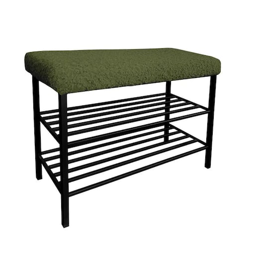 Stojak na buty z siedziskiem GAJA ROLF-14 czarny/oliwkowy