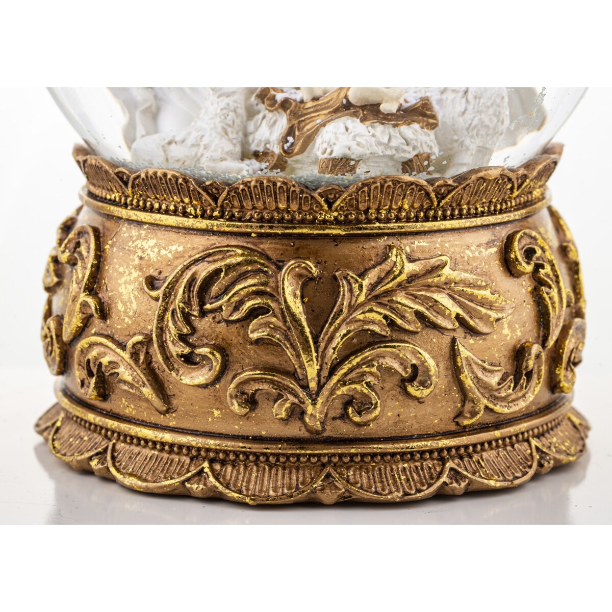 Szklana kula 16x11x11 cm BEBOLITO złota dekoracja