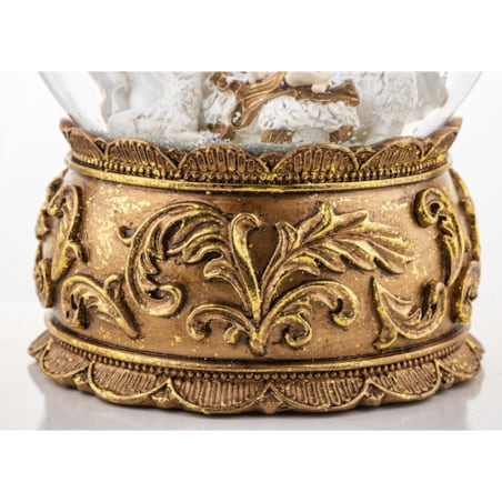 Szklana kula 16x11x11 cm BEBOLITO złota dekoracja