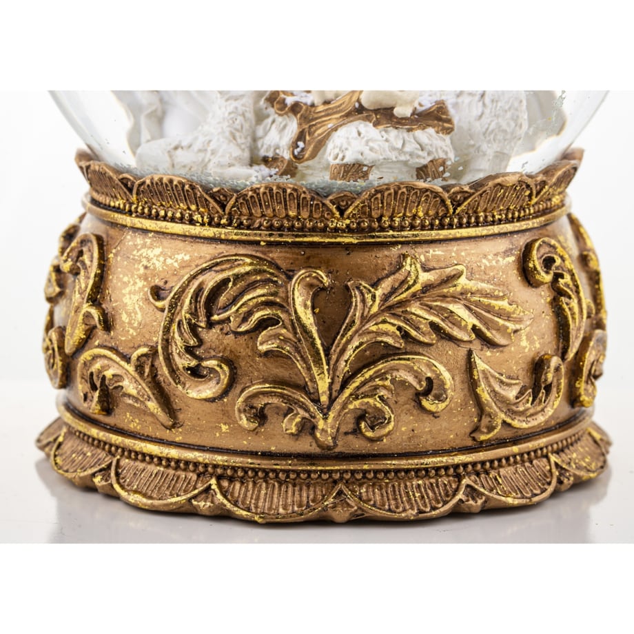 Szklana kula 16x11x11 cm BEBOLITO złota dekoracja