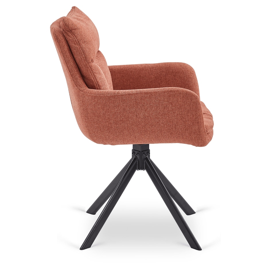 Krzesło Obrotowe Kubełkowe Tapicerowane Do Jadalni Salonu Rudy PAUL