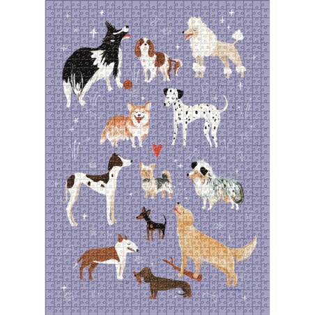 Muno Puzzle "Psinki" by Weronika Cholewa Puzzle z psami 1000 el. w eco woreczku