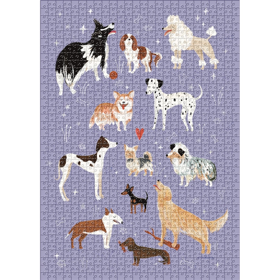 Muno Puzzle "Psinki" by Weronika Cholewa Puzzle z psami 1000 el. w eco woreczku