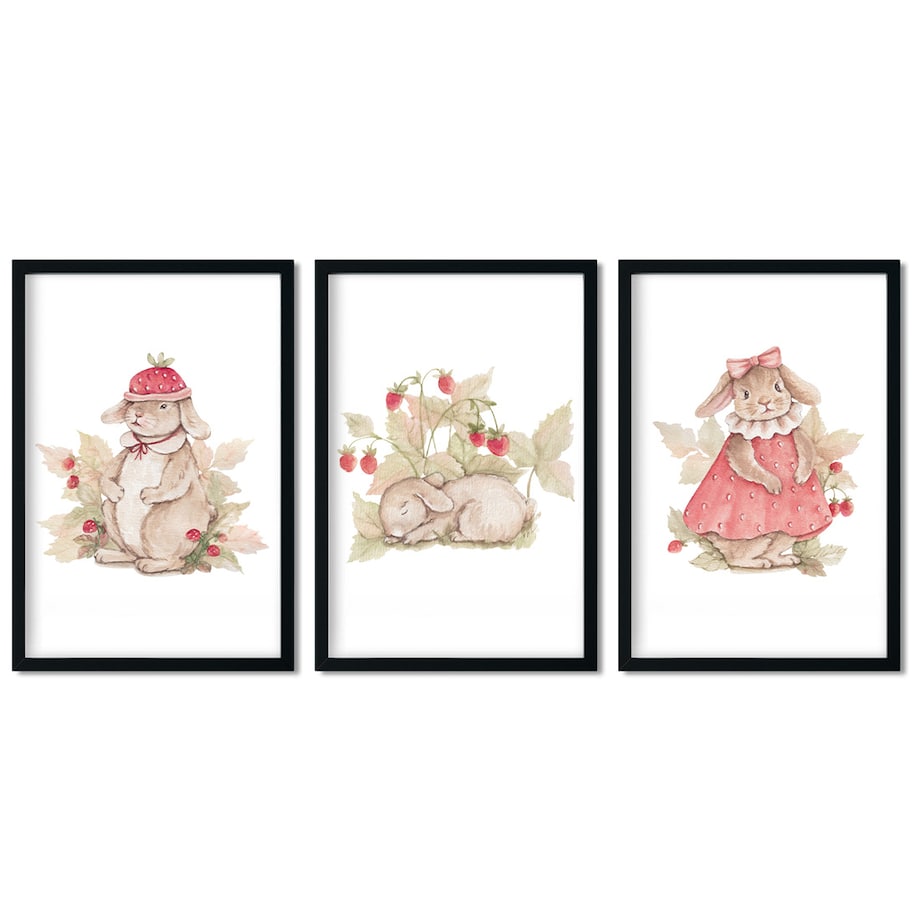 3 x plakat dla dzieci | króliczki 30x40