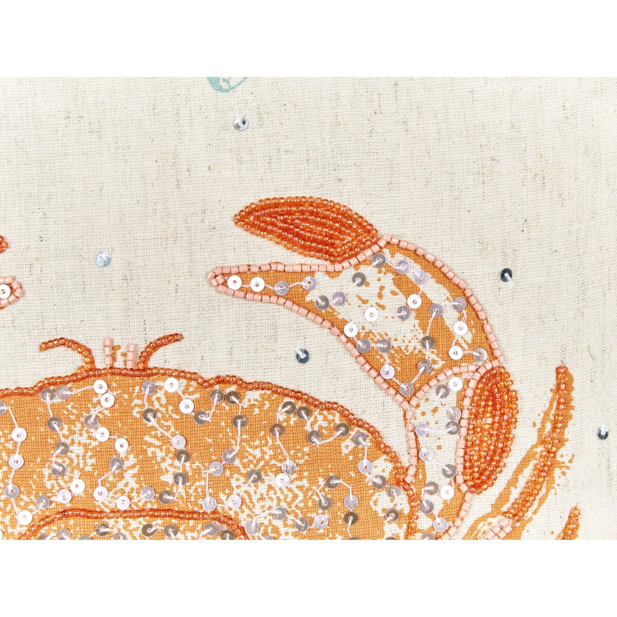 2 poduszki dekoracyjne w kraby lniane 45 x 45 cm beżowe SARGASSUM