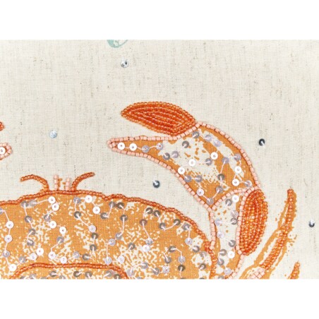 2 poduszki dekoracyjne w kraby lniane 45 x 45 cm beżowe SARGASSUM