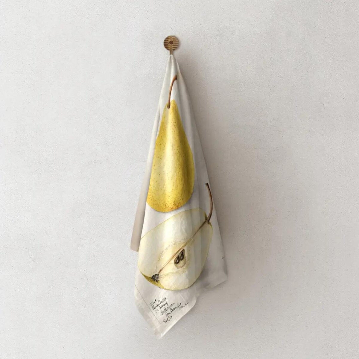 Lniany ręcznik kuchenny - żółta gruszka