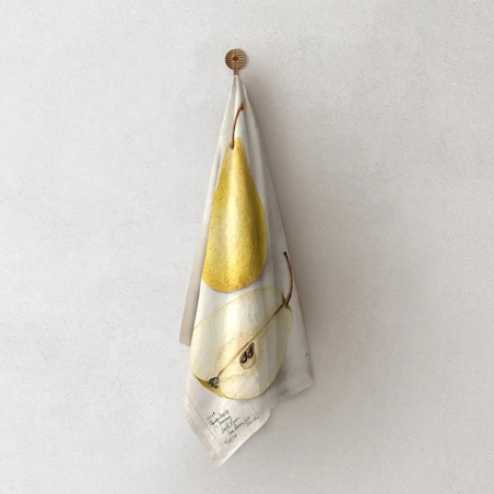 Lniany ręcznik kuchenny - żółta gruszka